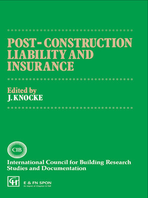 cover image of Post-Construction Liability and Insurance